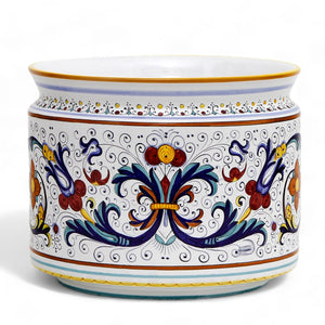 RICCO DERUTA DELUXE: Cylindrical Cover Pot Ricco Deruta Design - Cachepot Planter (Large)