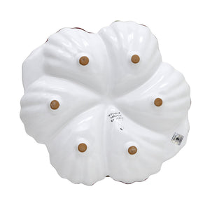 ORVIETO GREEN ROOSTER: Snack Tray Fiore/Shell - Six Compartments