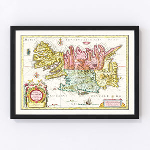Vintage Map of Iceland 1665