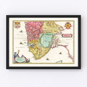 Vintage Map of Norway 1665