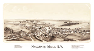 Vintage Map of Hagamans Mills, New York 1890