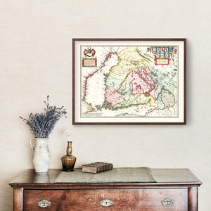 Vintage Map of Finland 1665