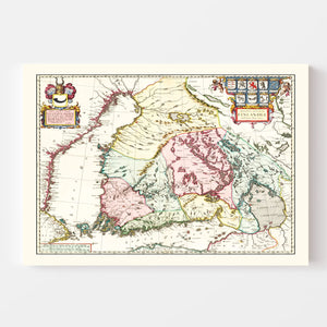 Vintage Map of Finland 1665