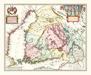 Vintage Map of Finland 1665