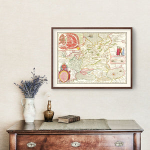 Vintage Map of Russia 1665