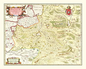 Vintage Map of Russia 1665