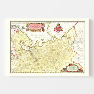 Vintage Map of Russia 1665