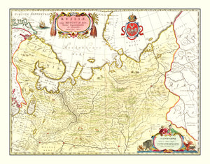 Vintage Map of Russia 1665