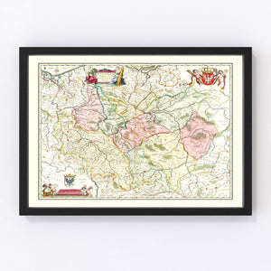Vintage Map of Poland 1665