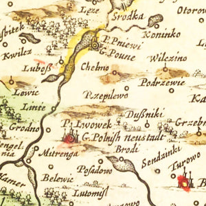 Vintage Map of Poland 1665