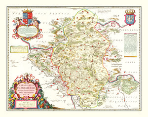 Vintage Map of Poland 1665