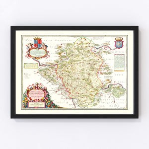 Vintage Map of Poland 1665