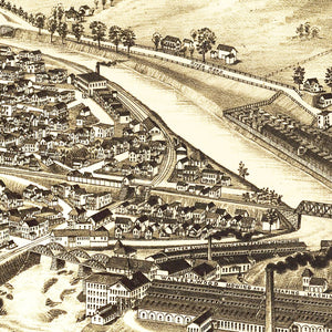 Vintage Map of Hoosick Falls, New York 1889