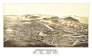 Vintage Map of Hoosick Falls, New York 1889