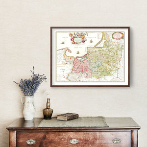 Vintage Map of Prussia 1665