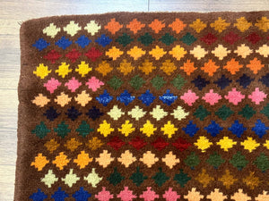 Afghan Balouch Rug 3x5 Multicolor Vintage Handmade Wool Carpet