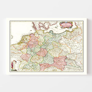Vintage Map of Germany 1665