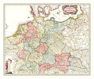 Vintage Map of Germany 1665