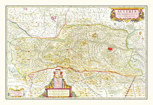 Vintage Map of Austria 1665