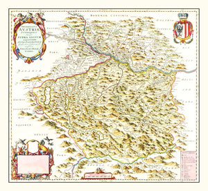Vintage Map of Austria from Above 1665