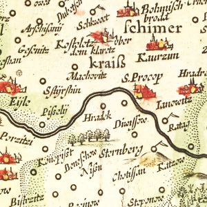 Vintage Map of Bohemia (Czech Republic) 1665