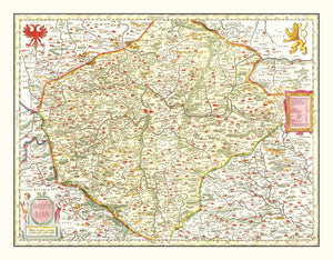 Vintage Map of Bohemia (Czech Republic) 1665