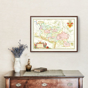 Vintage Map of Silesia 1665