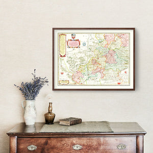 Vintage Map of Lower Silesia, 1665
