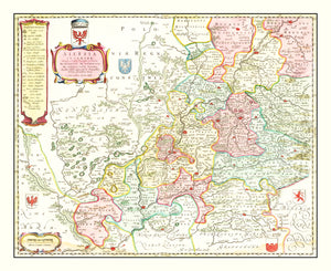 Vintage Map of Lower Silesia, 1665