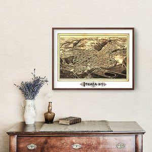 Vintage Map of Ithaca, New York 1882
