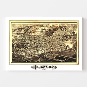 Vintage Map of Ithaca, New York 1882