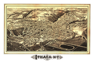 Vintage Map of Ithaca, New York 1882