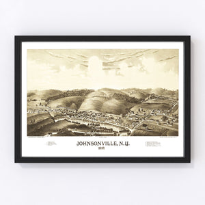 Vintage Map of Johnsonville, New York 1887