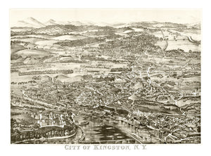 Vintage Map of Kingston, New York 1875