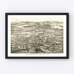 Vintage Map of Kingston, New York 1875