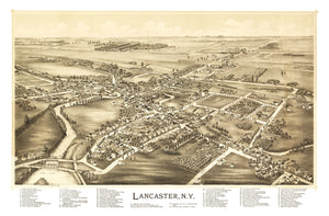 Vintage Map of Lancaster, New York 1892