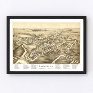 Vintage Map of Lancaster, New York 1892