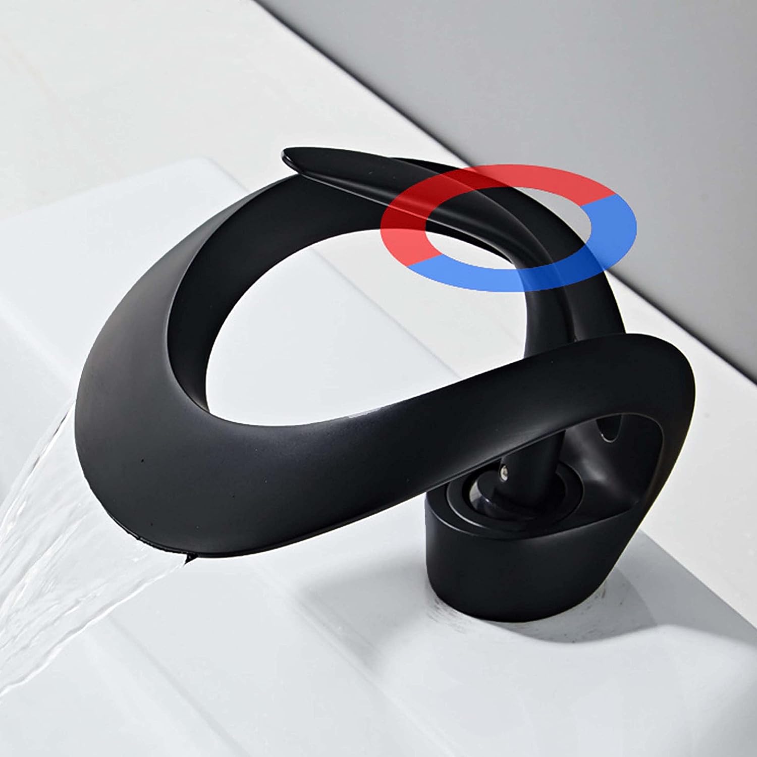 Versailles Luxury Waterfall Bathroom Faucet: Single-Hole, Brass Handle ...