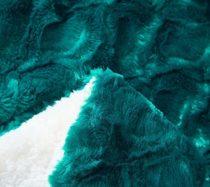 DaDa Bedding Mermaid Scales Emerald Green Blue w/ Sherpa Backside Faux Fur Throw Blanket (BL-171805)