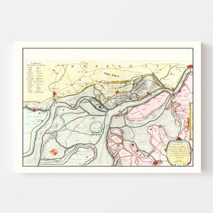 Vintage Map of Antwerp, Belgium 1665