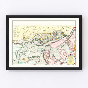 Vintage Map of Antwerp, Belgium 1665