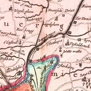 Vintage Map of the Ghent Area of Belgium 1665