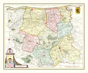 Vintage Map of Ypres, Belgium 1665