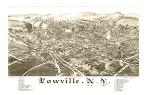 Vintage Map of Lowville, New York 1885