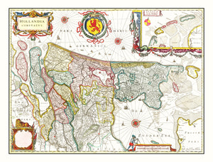 Vintage Map of Holland 1665