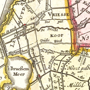 Vintage Map of Amsterdam Area 1665