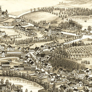 Vintage Map of Luzerne & Hadley, New York 1888