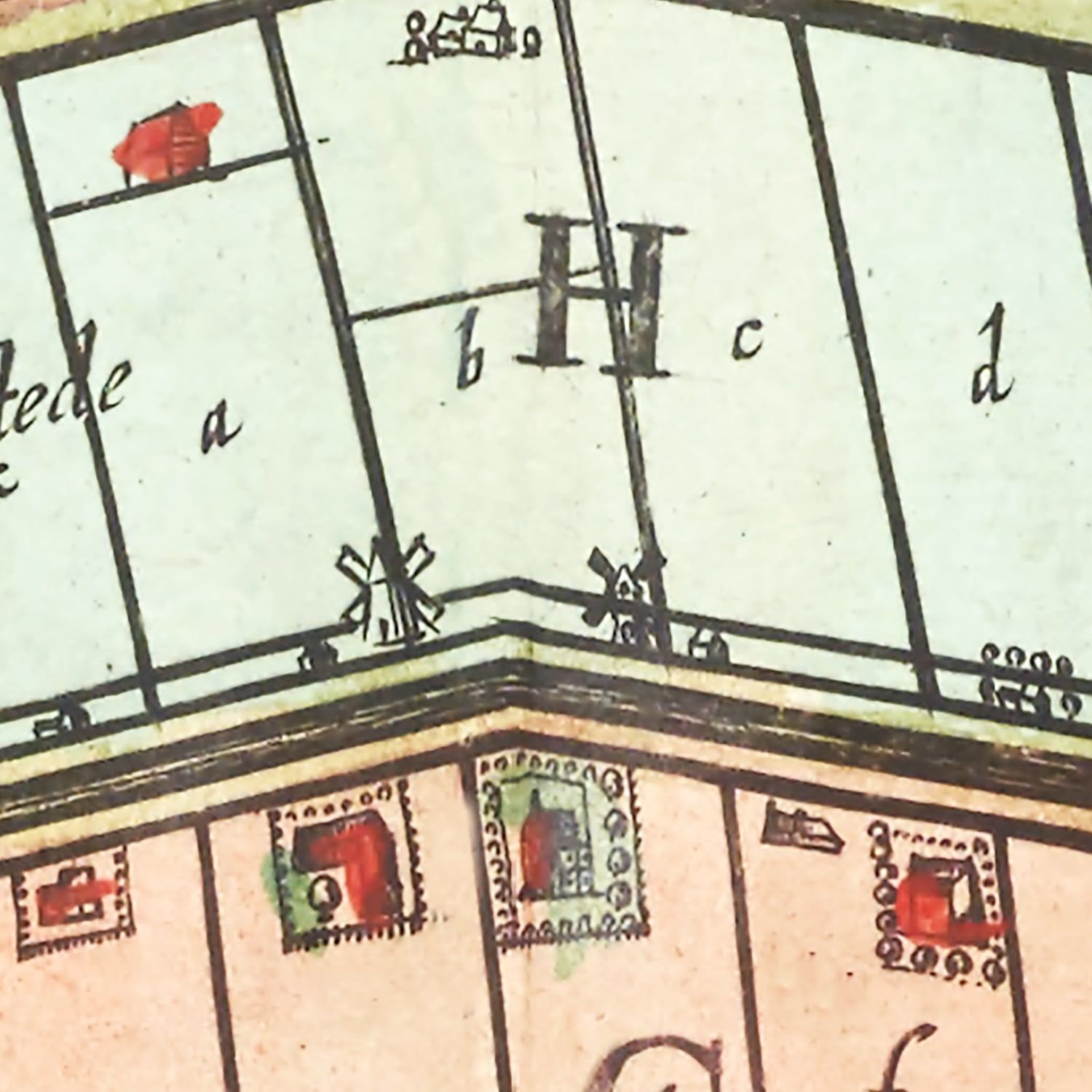 Vintage Map of Zijpe, Holland 1665