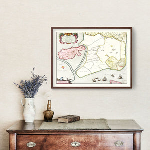 Vintage Map of Koegras, Holland 1665