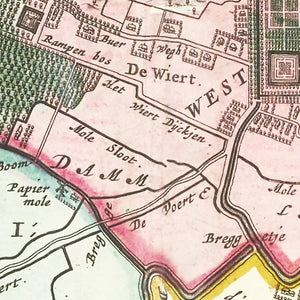 Vintage Map of Bergen, Holland 1665